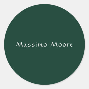 Adesivo Redondo Elegante Verde Escuro Casual Escrita à Mão Próprio