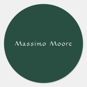 Adesivo Redondo Elegante Verde Escuro Casual Escrita do Próprio No
