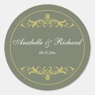 Adesivo Redondo Elegante Victoriano