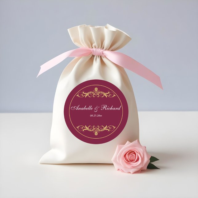 Adesivo Redondo Elegante Victoriano (Criador carregado)