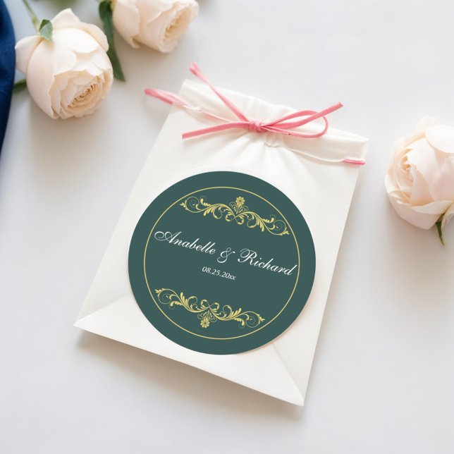 Adesivo Redondo Elegante Victoriano (Criador carregado)