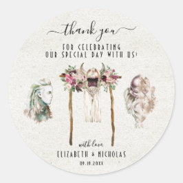 Adesivo Redondo Elegante Viking em Aquarela | Favor de Casamento