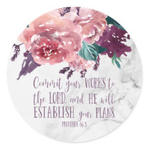 Elegante Vintage Floral Marble Bíblia Verso