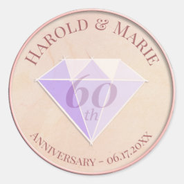 Adesivo Redondo Elegante Wedding Diamond Gemstone