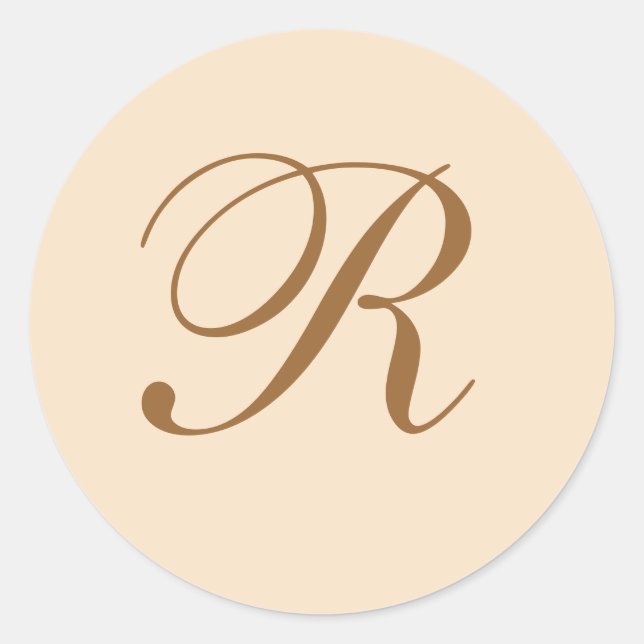 Adesivo Redondo Elegante Wedding Monogrammed (Frente)