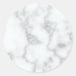 Adesivo Redondo Elegante White Marble Look