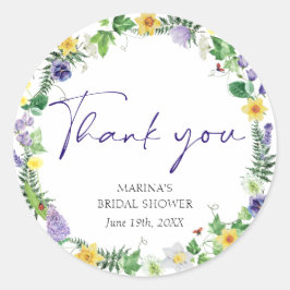 Adesivo Redondo Elegante Wildflower