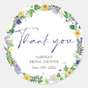 Adesivo Redondo Elegante Wildflower