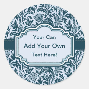 Adesivo Redondo Elegante William Morris Floral Thistle Pattern