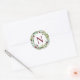 Adesivo Redondo Elegante Winter Greenery Burgundy Monograma Wreath (Envelope)