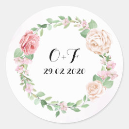 Adesivo Redondo Elegante Wreath