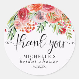 Adesivo Redondo Elegantes Flores Selvagens | Boho Agradecimento