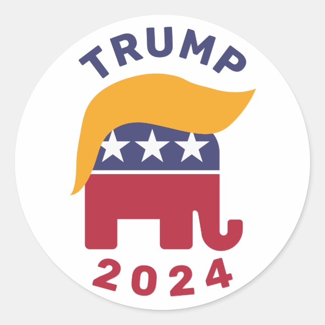 Adesivo Redondo Eleição de 2024 Classic Round Stickers (Frente)