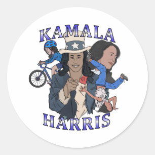 Adesivo Redondo Eleição de Estilo de Rap Bootleg Kamala Harris