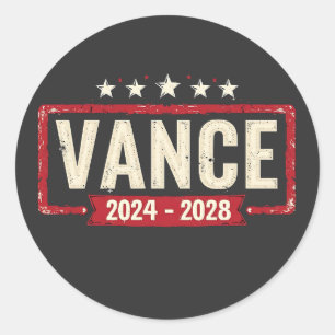 Adesivo Redondo Eleição De Jd Vance Trump 2028 Presidente Votação