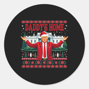 Adesivo Redondo Eleição de Trump na Casa do pai vence o Natal