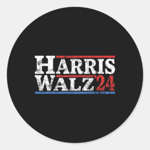 Adesivo Redondo Eleição Kamala Harris Tim Waltz 2