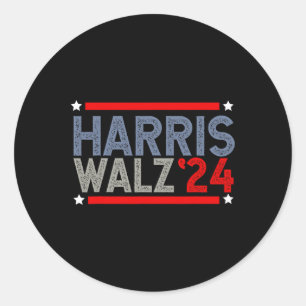 Adesivo Redondo Eleição Mulheres Crianças Harris Waltz