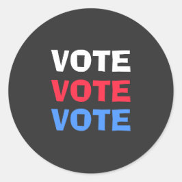 Adesivo Redondo Eleição Política Do Voto Vermelho Branco E Azul