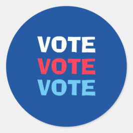 Adesivo Redondo Eleição Política Do Voto Vermelho Branco E Azul