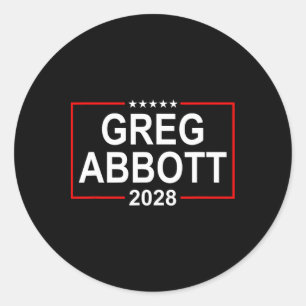 Adesivo Redondo Eleição Presidencial Greg Abbott 2028 4 de Julho R