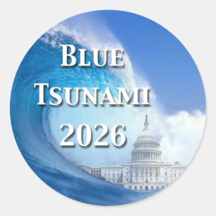 Adesivo Redondo Eleição Tsunami Azul 2026