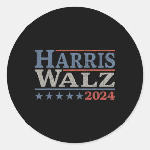 Adesivo Redondo Eleição Waltz 2024 Kamala Harris Tim Waltz 2024 &
