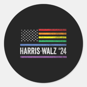 Adesivo Redondo Eleição Walz 2024 Kamala Tim Waltz American Lgbt