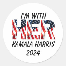 Adesivo Redondo Eleições 2024 em Kamala Harris nos EUA