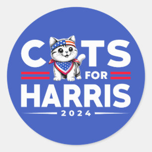 Adesivo Redondo Eleições 2024 para Harris