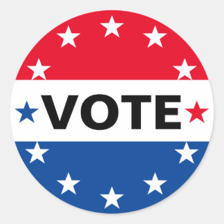 Adesivo Redondo Eleições América Política Vermelho Branco Azul
