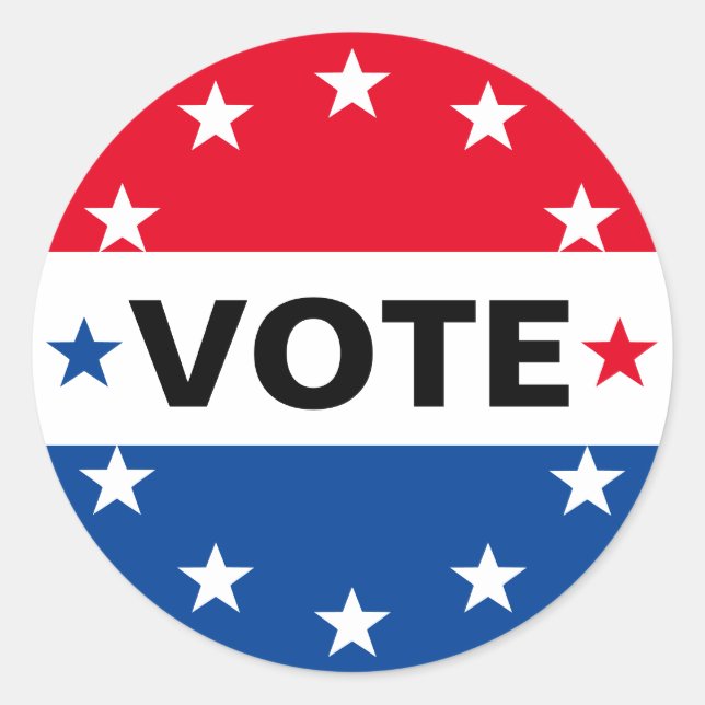 Adesivo Redondo Eleições América Política Vermelho Branco Azul (Frente)