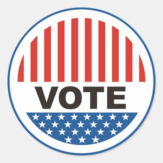 Adesivo Redondo eleições presidenciais nos eua votam política crac (Frente)