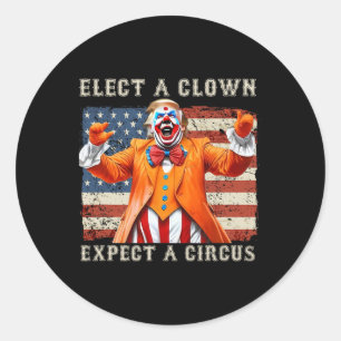 Adesivo Redondo Eleja Um Palhaço Espere Um Circo Bandeira Dos EUA