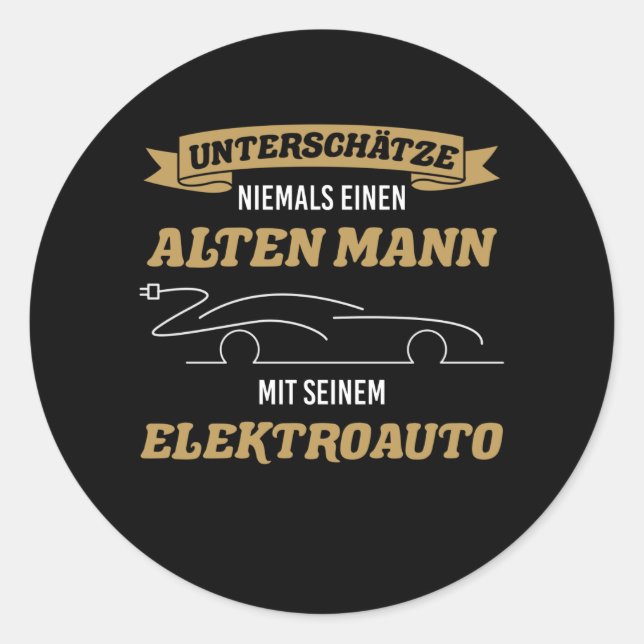 Adesivo Redondo Elektroauto Elektro Automobilizista Para Mobilidad (Frente)