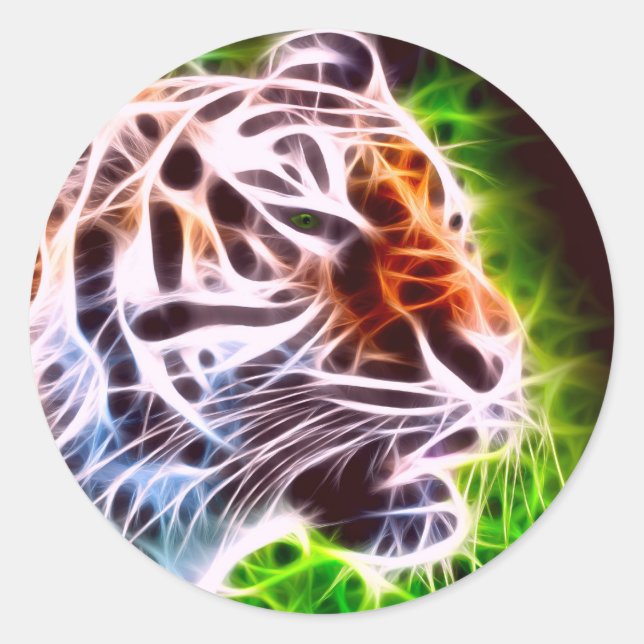 Adesivo Redondo Elemental Tiger (Frente)