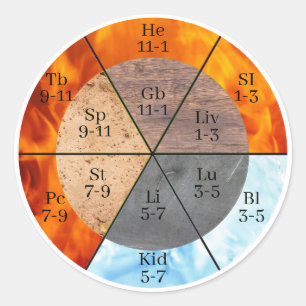 Adesivo Redondo Elemento de órgão Meridian Personalizável