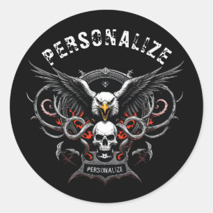 Adesivo Redondo Elemento Decal de Banda de Rock & Roll Heavy Metal