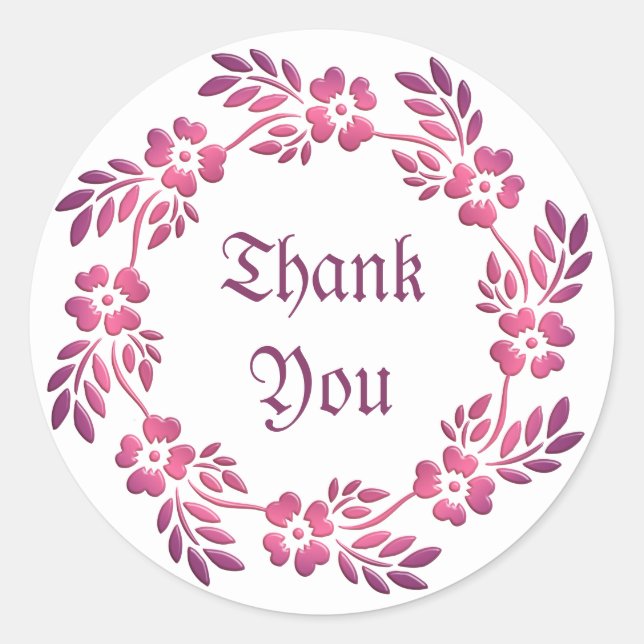 Adesivo Redondo Elemento retrofloral de gradação de círculo. Texto (Frente)