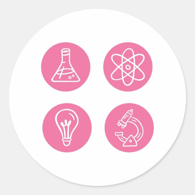 Adesivo Redondo Elementos da ciência (Frente)