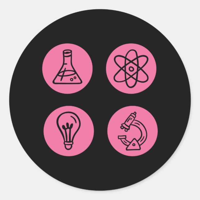 Adesivo Redondo Elementos da ciência (Frente)