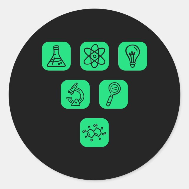 Adesivo Redondo Elementos da ciência (Frente)