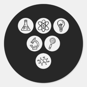 Adesivo Redondo Elementos da ciência