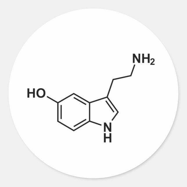 Adesivo Redondo elementos do símbolo científico da fórmula química (Frente)