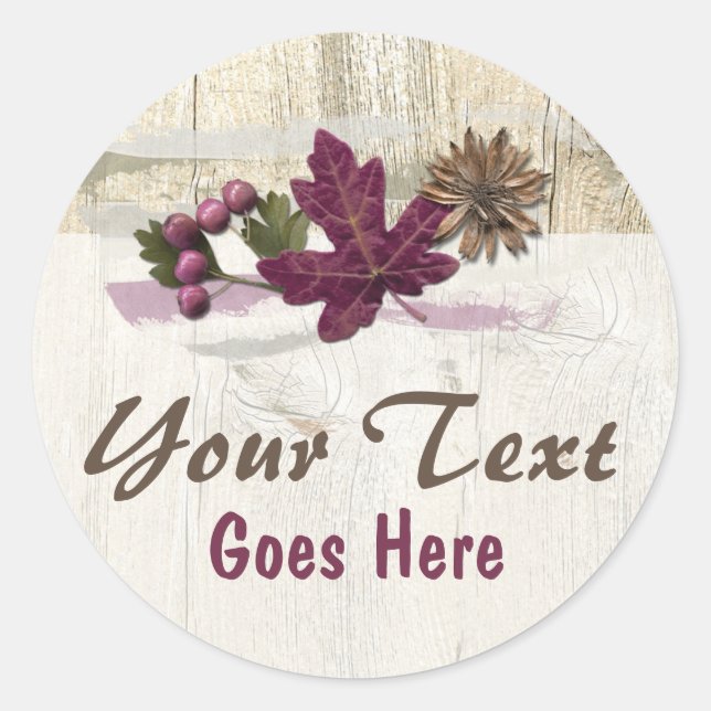 Adesivo Redondo Elementos Natureza Da Madeira Rústica E Do Mapeame (Frente)