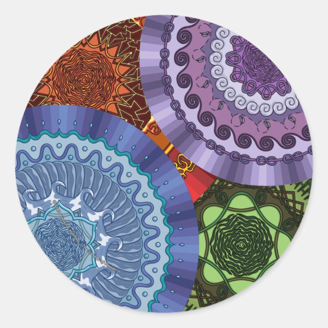 Adesivo Redondo Elements Mandalas Sticker (Frente)
