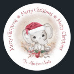 Adesivo Redondo Elephant Baby Christmas Classker<br><div class="desc">Elephant Baby Christmas Classic Round Sticker em cores de Natal suaves. Use as ferramentas de modelo on-line para personalizar com um nome,  fonte,  tamanho e posicionamento,  o texto é totalmente editável. Além disso,  pode alterar o tamanho da imagem se quiser...  Itens correspondentes estão disponíveis na minha loja.</div>