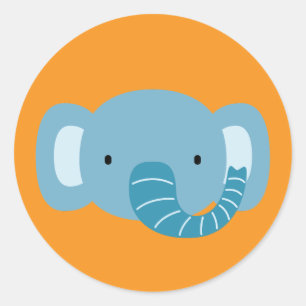 Adesivo Redondo Elephant Birthday Kids Art