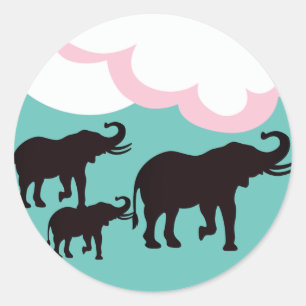 Adesivo Redondo Elephant Family Classic Round Sticker