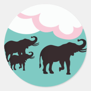 Adesivo Redondo Elephant Family Classic Round Sticker